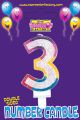 Expression Factory Rainbow Glitter Candle Number Three Part No.x CA003