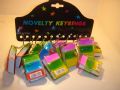 Card of 12 Gel filled notebook keyrings Part No.AWX607fox