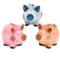 3 Patchwork pig money boxes Part No.mb116a