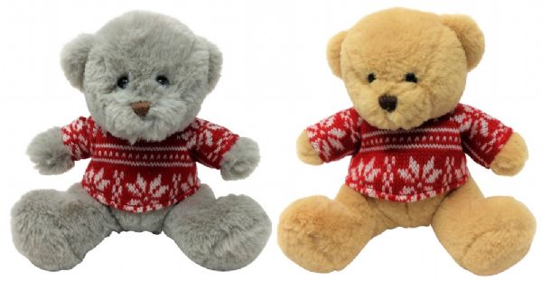 15cm Christmas bear in sweater | PBTX 396246 | Fundraising Ready made fundraising packs suitable 