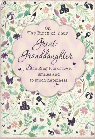 Iparty birth of great granddaughter cards | Birth, christening and baby ...
